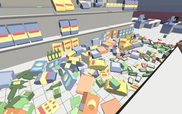 uno dei livelli bonus del gioco: il supermercato.
