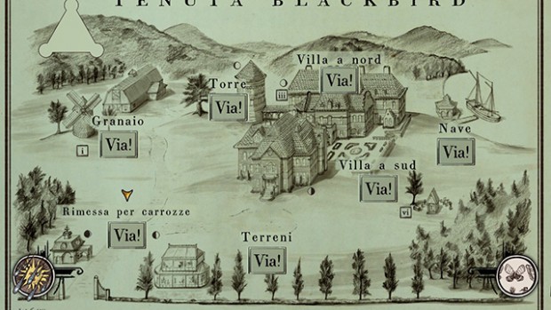 Screenshot della mappa disegnata che illustra la Tenuta protagonista di Spider: Rite Of The Shrouded Moon