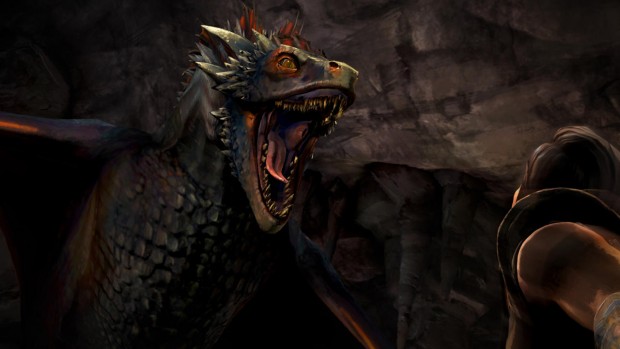 Game of Thrones: un drago, in un'immagine molto scura.