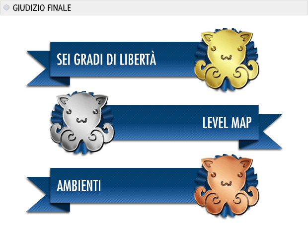 Sublevel Zero Premi: sei gradi di libertà oro, level map argento, ambienti bronzo